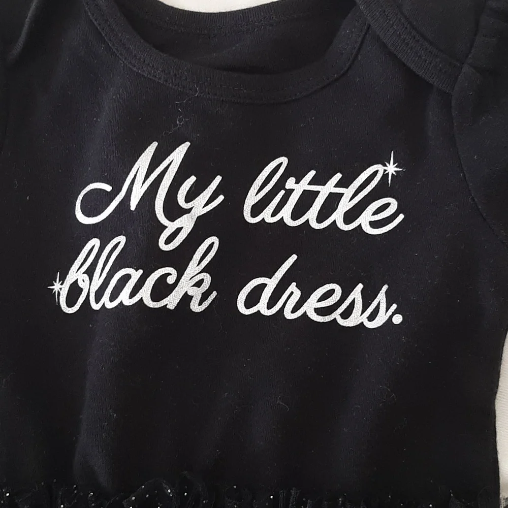 Little Black Dress Baby Onesie with Tulle Skirt 12M.  NWT